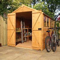 10ft x 6ft tradesman tongue and groove double door apex wooden shed wa ...