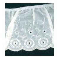 10cm Gathered Broderie Anglaise Lace Trimming Cream