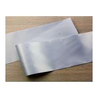 10cm Reel Chic Wide Satin Sash Ribbon Silver