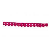 10mm embroidered pom pom lace trimming cerise pink