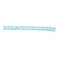 10mm Embroidered Pom Pom Lace Trimming Sky Blue