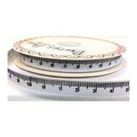 10mm Bertie's Bows Centimetre Tape Measure Grosgrain Ribbon White
