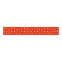 10mm berisford micro dot print ribbon 42 orange delight