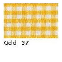 10mm berisford gingham ribbon 37 gold