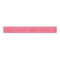 10mm Berisford New Baby Print Ribbon 2 Pink