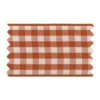 10mm berisford natural gingham print ribbon 8 copper