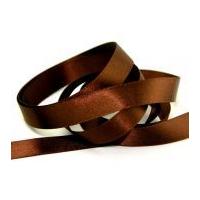 10mm Berisford Double Faced Satin Ribbon 25 Dark Brown