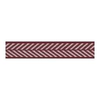 10mm berisford herringbone woven ribbon burgundy