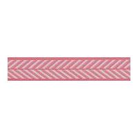 10mm berisford herringbone woven ribbon pink