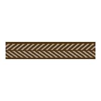 10mm berisford herringbone woven ribbon brown