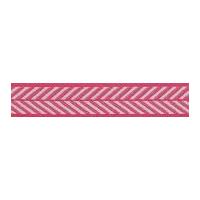 10mm berisford herringbone woven ribbon shocking pink