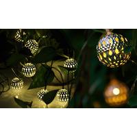 10 White Solar Globe Lights