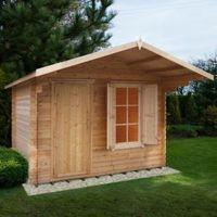 10X10 Hopton 28mm Tongue & Groove Timber Log Cabin with Felt Roof Tiles with Assembly Service
