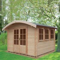 10X14 Kilburn 28mm Tongue & Groove Timber Log Cabin with Assembly Service