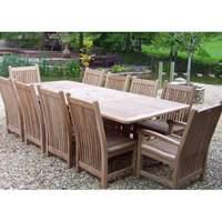 10 Seater Rectangular Double Extending Bath Teak Set