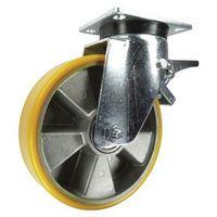 100MM SWIVEL CASTOR WITH BRAKE - ALUMINIUM/POLYCARBONATE