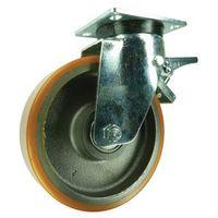 100MM SWIVEL CASTOR WITH BRAKE - CAST IRON/POLYCARBONATE