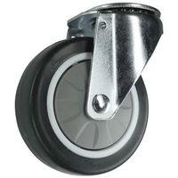 100MM SWIVEL CASTOR WITH SINGLE HOLE FIXING - POLYPROPYLENE/RUBBER ZINC FIN