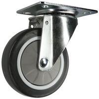 100MM SWIVEL CASTOR WITH PLATE FIXING - POLYPROPYLENE/RUBBER ZINC FINISH