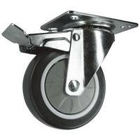 100mm swivel castor with brake with plate fixing polypropylenerubber z ...