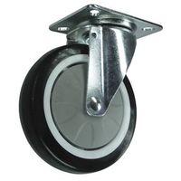 100MM SWIVEL CASTOR - STEEL/RUBBER WXDXH: 135 X 148 X 80