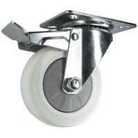 100MM SWIVEL CASTOR WITH BRAKE - NYLON