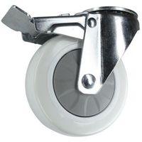 100MM SWIVEL CASTOR WITH BRAKE - NYLON