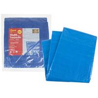 10ftx8ft Blue Tarpaulin W/10 Metal Eyes In Polybag