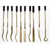 10 Piece Tough Diamond Coated Precision Riffler Needle Files - 120 Grit