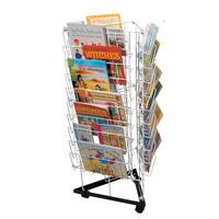 10 Shelves 3 Sided Mobile Book Stands 48 x 100 x 48cm