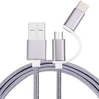 100 cm Micro USB Type-C Cable Braided Cell Phone Cable For Samsung Huawei Sony Nokia HTC Motorola LG Lenovo Xiaomi 100 cm Nylon