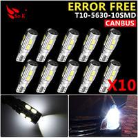 10x canbus wedge t10 white 192 168 194 w5w 10 5630 smd led light lamp  ...