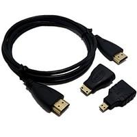 10ft 3in1 Full HD 1080P HDMI Cable to HDMI / Mini HDMI / Micro HDMI Adaptor Kit