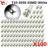 100 X blue blue Ice RED green yellow White Pink T10 /921/912 Interior/License Plate SMD Light Bulbs 5050 5-LED