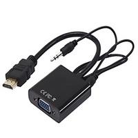 1080p hdmi male to vga female video converter adapter cable for pc dvd ...