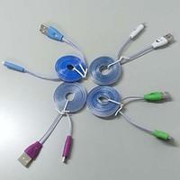100CM Smile Face USB Charging Data Sync/Breathing LED Light Emitting Cable For Samsung and Other Android Phones