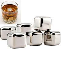 10 pcs/lot Stainless Steel Whiskey Stones Rock Ice Cubes Soapstone Drink Freezer