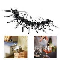 10pcs Liquor Spirit Pourer Free Flow Wine Bottle Pour Stainless Steel Spout Stopper