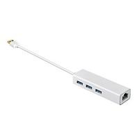 10/100/1000Mbps Ethernet LAN Network Adapter with 3 Ports USB 2.0/3.0 Hub for PC Macbook Laptop