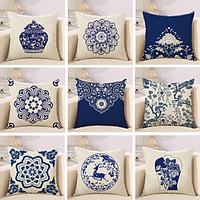 10 design blue and white porcelain style printing pillow cover classic ...