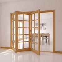 10 Lite Oak Veneer Glazed Internal Folding Door (H)2035mm (W)2146mm