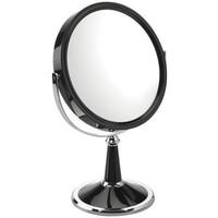 10x magnification black chrome pedestal mirror