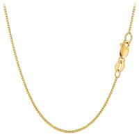 10k yellow gold classic mirror box chain necklace 08mm