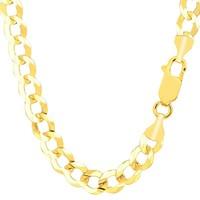 10k yellow gold comfort curb chain necklace 70mm