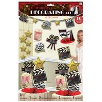 10 Piece Film Movies Room Decoration Hollywood Kit Pack Hollywood Theme Premiere Popcorn Party Bunting Cutout Centrepieces Table Pieces Decor