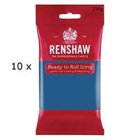 10x Renshaw Ready Roll Icing Fondant Cake Regalice Sugarpaste 250g ATLANTIC BLUE