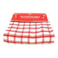 10 Sets Of 2x Sunhigh 100% Cotton Tea Towels Dish Cloths Red (20 Tea Towels)