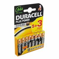 10 X Duracell Plus Power Aaa 5+3 Free 8PACK | 10 Pack Bundle