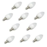 10pcs 3W E14 10XSMD2835 250LM Warm/Cool White Color LED Candle Lights LED Light Bulbs(220V)