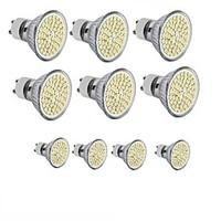 10pcs gu10e27mr16 60smd 3528 2835 led warm white white spot light bulb ...